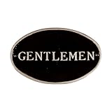モンタギュー金属製品化粧室Gentlemen Plaque、7.5 by 4.5-inch、ブラック/シルバー