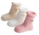 (ビグッド)Bigood かわいい ベビー 赤ちゃん 温かソックス 靴下 ルームソックス カジュアル 新生児 保温ソックス 出産祝い 3足セット 色ランダム（Dタイプ・XS）
