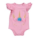 Davcor Moring ベビー服 ユニコーン ロンパース カバーオール ロンパース 女の子 ユニコーン 新生児 肌着春 夏 可愛いユニコーン ギフト プレゼント ベビー服 衣装 通気性 吸汗 柔ら