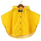 LO-aspos キッズ レイン コート ポンチョ 子供 カッパ リボン 付 雨具 (黄色 / Lサイズ)