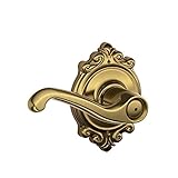 Schlage F40 FLA 609 BRK Brookshire Collection Flair Privacy Lever, Antique Brass [並行輸入品]