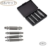 金曜日 ネジ取り 潰れたネジ/ビス頭 抜く 専用工具 なめたネジはずしビット 折れたボルト 除去 ネジ外しセット 4本/セット壊れたネジを簡単に取り外せる ボルト抜く ボックスセット なめたネジ 壊れたネジ