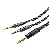 マクサー電機 バランス接続 ヘッドホンケーブル 1.5m ブラック 3.5mm プラグ×2 － 4.4mmプラグ 8芯 リケーブル