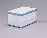 蓋付き/ふた付き 収納ボックス フタ付き 折り畳みコンテナ 頑丈 フタ付おりたたみコンテナ クリア／ブルー 53L