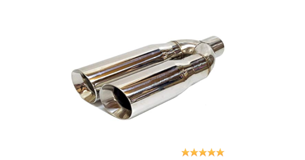 Amazon 100パイデュアル マフラーカッター カールエンド アメ車 ピックアップトラック F150 ラプター ハマーh2 横サイド出し ラムトラック斜め切り マフラー 車 バイク