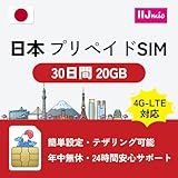 IIJ Docomo プリペイドsimカード 30日間 20GB sim ドコモ通信網 4G-LTE データ通信専用 多言語マニュアル付＆24時間サポート 日本 sim (30日間/20GB)