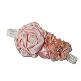 Kirei Suiベビーガールズエレガントクリスタルパールロゼットヘッドバンド US サイズ: one size カラー: オレンジ