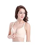 ビエスディディ　レディース　コットン　無地　ストラップ　ノンワイヤー　パッドなし　前ボタン　妊娠　授乳　ブラジャー　フレッシュ　XL