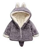 [スゴフィ]SGFY　 長袖 幼児 子供服 フード 男の子 女の子 赤ちゃん服 ボーイズ ガールズ かわいい 秋 冬 ベビー服 キッズ服 ウサギの耳 くま (90cm, グレー)