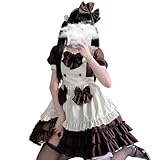 [AOTYP] ハロウィン コスプレ メイドコスチューム メイド服 大きいサイズ 仮装 レディース メンズ セット 一式 こすぷれ イベント パーティー 大人 男女兼用 メイドカフェ仮装 学園祭 制服 ドレス アイドル服 ブラウン4XL