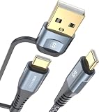 AviBrex 2in1 USB Type C ケーブル 3M, USB-A/USB-C to USB-C ケーブル【100W/5A PD& QC4.0対応 急速充電】 タイプc 充電 iphone15/アイホン16 シリーズ，MacBook Pro/iPad Pro，Galaxy S24 S23 S22、Sony，Pixel その他usb c機器と互換性があり (グレー)