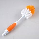 Idealhereベビー用品 哺乳びん ブラシ　哺乳びんと乳首の洗浄セット　ガラスびん用専用ブラシ (オレンジ)