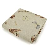 生地 ゴブランジャガード 犬柄 ベージュ系 約140cm幅×150cm 1枚入 65555-1