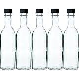 ワイン360 透明 ワイン瓶360ｍｌ -5本セット- (黒ネジCAP)