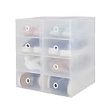 【8箱入り】有楽 シューズボックス 引き出し式 透明 シューズケース 組立て式 靴箱