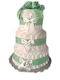 Classic Pastel Baby Shower Diaper Cake (3 Tier Green) [並行輸入品]