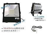 【電源内蔵式】LED投光器ARFL-120W（白色4000k）防水型IP65(屋内・屋外兼用）集魚灯、作業灯、看板照明など　ビーム角度120°　寸法250*270*178.63mm アルミ合金放熱部+