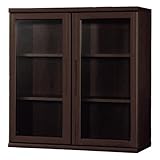 小島工芸 日本製 組立不要 健康仕様のFフォースター 耐荷重に優れた中がしっかりつまった丈夫な棚板 高さ95.2cm 開戸タイプ 書棚 OF-90開戸 ウェンジ [幅90.2cm 奥行41cm] 2351438