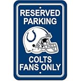 Indianapolis Colts予約大12 x 18プラスチック壁駐車場サインFootball