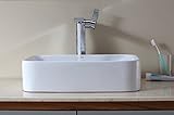 Kraus C-KCV-122-14600CH White Rectangular Ceramic Sink and Sonus Faucet Chrome [並行輸入品]