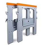 Amazonベーシック 作業台 ソーホース 折り畳み式 2個1組 積載量408.2kg 長方形 グレー,オレンジ
