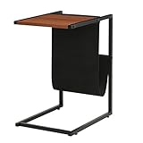 サイドテーブル ソファサイド マガジンラック付 カラー：ブラウン