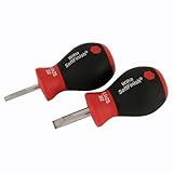 Wiha 31193 Stubby Slotted Screwdriver Set with Slotted 5/32 and 1/4 by 1-Inch with SoftFinish Handle