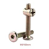 m6家具ボルト40 mm / 60 mm / 80 mm / 90 mm / 100 mm亜鉛メッキカーボンスチール家具コネクタボルトwithバレルナットDowelナットファスナー10個パックセット 