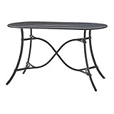 オーバル型ダイニングテーブル/リビングテーブル 【幅125cm】 スチール製 『アンクル』 ELS-215