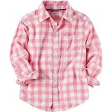 Carter's(カーターズ) ギンガムボタンフロントシャツ ピンク トップス長袖シャツ 7歳【並行輸入】