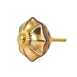 Set of 2 Distressed Gold Foil Resin Glass knobs cabinet drawer pulls