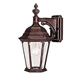 Savoy House 5-1304-40 Outdoor Sconce with Clear Beveled Shades, Walnut Patina Finish [並行輸入品]