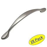 Cosmas 7325 – 128snサテンニッケルキャビネットハードウェアハンドルプル – 5 " ( 128 mm )穴中心 – 25パック