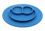 防水シリコン　吸盤付き　強い吸着力　 　遊び食べ 離乳食 ベビー食器　ランチ皿　お食事マット　赤ちゃんミニマット　子供食器　ベビー用品. (ブルー)