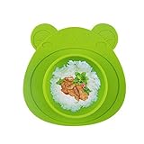 (GREEN) - URSMART One-piece Baby Placemat Bowl-Highchair Feeding Tray Round Suction plate for Kids T