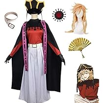 値下げしました！【鬼滅の刃】童磨【コスプレ衣装＋扇子】 Amazon | 童磨（どうま） コスプレ衣装 ウィッグ 扇子付き 和服