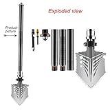 多機能キャンプシャベルcollapsibleシックニングチューブ壁頑丈で耐久性のある軽量屋外サバイバル機器ブラック