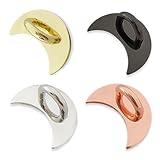 MINGTIANGH キーリングハンガー スマホチェーン チェーン パーツ 貼り付け スマホストラップ 金具 スマホ ケース アクセサリー 携帯リング スマホケース用 金属製 DIY フック金具 (月型·4個)