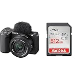 SONY(ソニー) Vlog用カメラ APS-C ミラーレス一眼カメラ ZV-E10M2 パワーズームレンズキット ウィンドスクリーン付属 ブラック ZV-E10M2K BQ + SanDisk SDカード 512GB SDXC Class10 UHS-I 読取り最大150MB/sUltra SDSDUNC-512G-GH3NN 新パッケージ