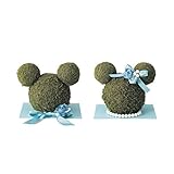【Disney】ディズニー　ペアフェイクグリーン苔玉　ミッキー＆ミニー　ブルー