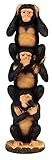 High Quality Black And Brown Monkey Hear, See, Speak No Evil 3 Stack Figurine