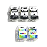 BC-365 BC-366 キヤノン用 詰め替えインク BC-365XL(顔料ブラック)×3+BC-366XL（染料3色カラー）×2 大容量 個包装 対応機種：PIXUS TS3530 / PIXUS TS3730 【YUBOYA】