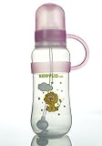 Eco Friendly BPA Free Baby Bottle With Straw and Pink Silicone NippyLid (Patent Pending) Slow Flow N