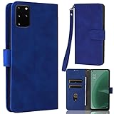 Galaxy S20 plus ケース 手帳型 【ストラップ 一本付】 適用 Galaxy S20+ 5G SC-52A SCG02 ケース Galaxy S20plus スマホケース ギャラクシー エス20プラス 手帳 エス20+ case AIPITORR スタンド ストラップ付き 窓口式 カード入れ マグネット 手帳ケース カードケース つや消し 落ち着いた色 ネイビー