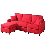 家具の赤や ポケットコイル仕様 コーナーカウチソファ レッド