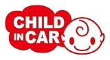 Sticker Shop Haru CHILD ＩＮ CARステッカー 雲型 ２０cm レッド