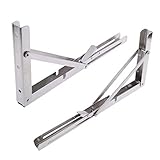 F Fityle 2本　ステンレス　Ｌ字型　棚受け　ブラケット　折りたたみ　棚支え　耐荷重59kg