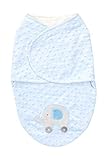 Kyle & Deena Baby Boys Newborn Popcorn Plush Swaddle Receiving Blanket With Bottom Animal Applique, 
