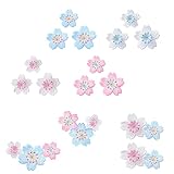 Felimoa 桜型ワッペン 刺繍アップリケ アイロン接着 ハンドメイド 合計16枚セット