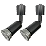 2個入り 50W相当 ダクトレール用スポットライト器具とLEDハロゲン電球のお得なセット 配線ダクトレール用 レールライト ダクトレール用スポットライト器具 ライティングレール用 ダクトレール LED電球 LEDハロゲン電球 LEDスポットライト 照明器具 LED電球付き 消費電力5W (2個電球色, 調光器非対応)